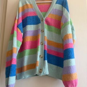 Vibrant Striped Women's Cardigan